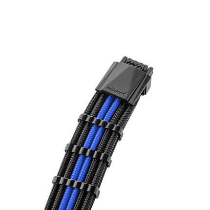 CableMod E-Series Pro ModMesh Sleeved 12VHPWR PCI-e Cable for Super Flower Leadex Platinum / Platinum SE / Titanium / V Gold Pro / V Platinum Pro, EVGA G7 / G6 / G5 / G3 / G2 / P2 / T2 (Black + Blue, Nvidia 4000 series, 16-pin to Dual 8-pin, 600mm)