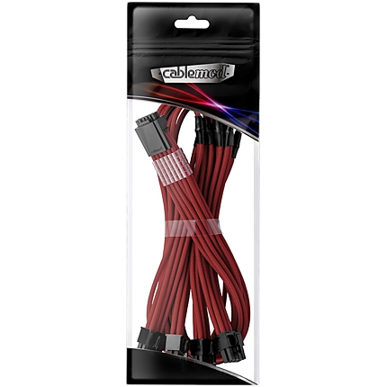 CableMod E-Series Pro ModMesh Sleeved 12VHPWR PCI-e Cable for Super Flower Leadex Platinum / Platinum SE / Titanium / V Gold Pro / V Platinum Pro, EVGA G7 / G6 / G5 / G3 / G2 / P2 / T2 (Blood Red, Nvidia 4000 series, 16-pin to Quad 8-pin, 60cm)