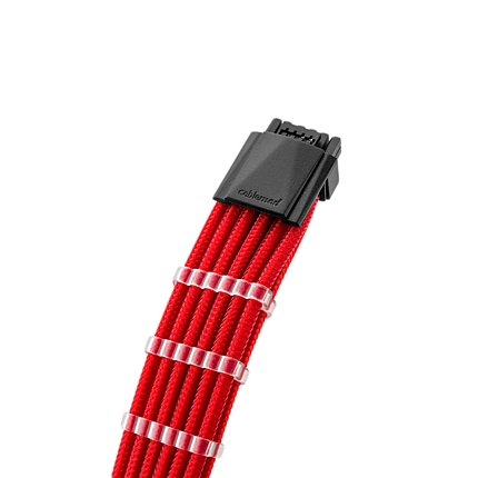 CableMod E-Series Pro ModMesh Sleeved 12VHPWR PCI-e Cable for Super Flower Leadex Platinum / Platinum SE / Titanium / V Gold Pro / V Platinum Pro, EVGA G7 / G6 / G5 / G3 / G2 / P2 / T2 (Red, Nvidia 4000 series, 16-pin to Dual 8-pin, 600mm)