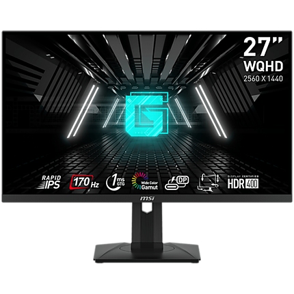 MSI G274QPF Gaming Monitor, 27" 170Hz, WQHD (2560x1440) 16:9, Rapid IPS Anti-glare, 1ms, 400nits, 1000:1, 178°/178°, Adaptive Sync, Adjustable Stand, 1x DP, 2x HDMI, 1xType-C, 3Y Warranty