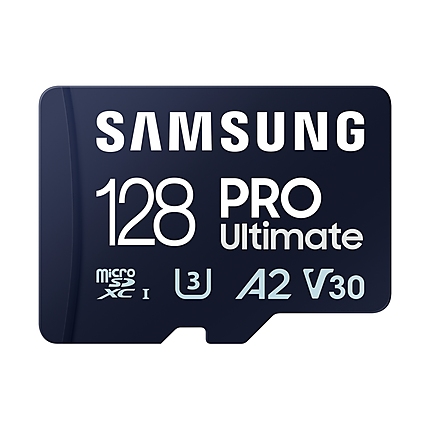 Samsung 128GB micro SD Card PRO Ultimate with USB Reader , UHS-I, Read 200MB/s - Write 130MB/s, U3, V30, A2