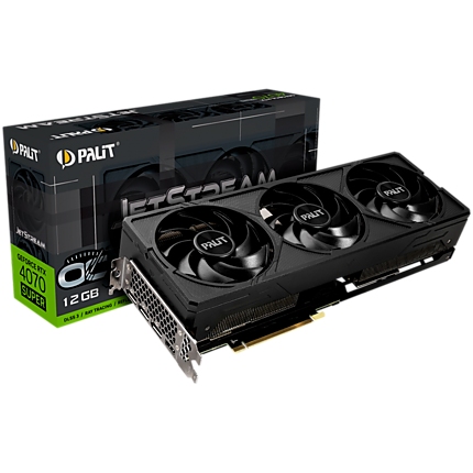 Palit RTX 4070 Super JetStream OC 12GB GDDR6X, 192 bit, 1x HDMI 2.1a, 3x DP 1.4a, 3 fan, 1x 16-pin or 2x 8-pin Power connector, recommended PSU 750W, NED407ST19K9-1043J