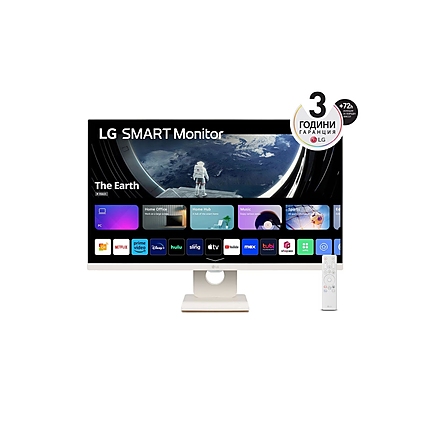 LG 27SR50F-W, 27" IPS Smart webOS23, Anti-Glare, 5ms, 1000:1, 250cd/m, FHD 1920x1080, HDR 10, HDMI, USB, Wi-Fi B/in, Reader Mode, Speakers 5W x 2, Tilt, White