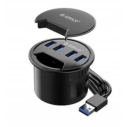 Orico хъб за бюро Desktop grommet USB 3.0 HUB, 4 port - DESK-4U-BK-BP