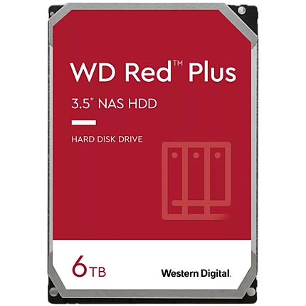 HDD NAS WD Red Plus (3.5'', 6TB, 256MB, 5400 RPM, SATA 6 Gb/s)