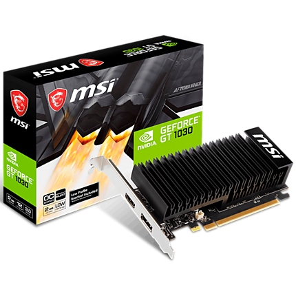 MSI Video Card NVidia GeForce GT 1030 LP OC GDDR4 2GB/64bit, PCI-E 3.0 x16, DisplayPort, HDMI, DX 12, Retail