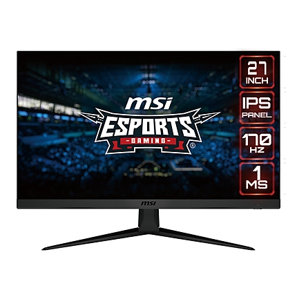 MSI G2712 Esports, 27", IPS, 1ms, 170Hz, FHD 1920x1080, FLAT, AG, FreeSync Premium, Anti-Flicker, Less Blue Light, Night Vision, 250 cd/m2, Contrast 1100:1, DCR 100M:1, 2x HDMI 1.4b, DP 1.2a, 1x Earphone out, Tilt, VESA 100, Frameles, 9S6-3CB51T-060