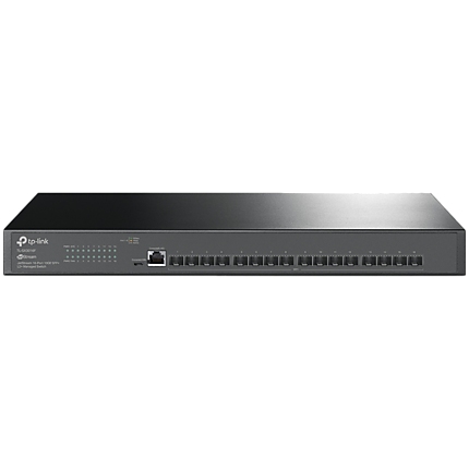 JetStream 16-Port 10GE SFP+ L2+ Managed SwitchPORT: 16Г— 10G SFP+ Slots, RJ45/Micro-USB Console PortSPEC: 1U 19-inch Rack-mountable Steel CaseFEATURE: Integration with Omada SDN Controller, Static Routing, OAM, sFlow, DDM, 802.1Q VLAN, QinQ, STP/