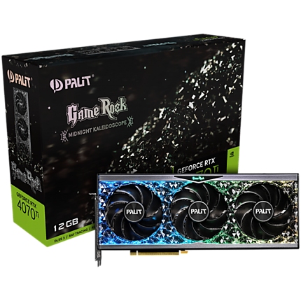 Palit RTX 4070Ti GameRock, 12GB, 192bit GDDR6X, 2310 MHz/ 2610 MHz, PCI-E 4.0, 1x HDMI 2.1, 3x DP1.4a, 1x 16pin power connector, recommended pwr 750W,  NED407T019K9-1045G