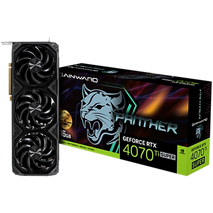 Gainward GeForce RTX 4070Ti SUPER Panther OC, 16GB 256 bit, 1x HDMI 2.1, 3x DP 1.4a, 3 Fan, 1x 16-pin power connector, recommended PSU 750W, NED47TSS19T2-1043Z