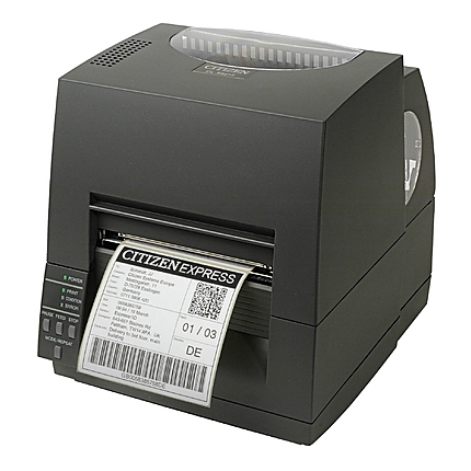 Citizen Label Industrial printer CL-S621II Thermal Transfer+Direct Print Speed 150mm/s, Print Width 4"(104mm)/Media Width min-max (25.4-118.1mm)/Roll Size max 125mm, Ext. diam.200mm, Core Size 25mm, Resol.203dpi/Interf.USB/RS-232+Opt.card/Plug (EU) Black