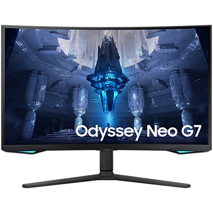 Monitor LED Samsung LS32BG750NPXEN Odyssey G75NB, 32" UHD Curved 1000R 16:9 (3840x2160) VA 165Hz, 350 cd/гЋЎ, 1m:1, Q HDR 2000, 1ms (GTG), 178/178, FreeSync PP, 1xDP 2xHDMI, 2xUSB 3.0 , 3.5 Jack, Tilt/Pivot/Swivel/HeightAdj (120mm), VESA 100x100, 3Y