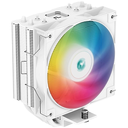 DeepCool AG400 WH ARGB, CPU Air Cooler, 1x120mm ARGB PWM Fan, TDP 220W, 4 Heatpipes, White, LGA1700/1200/115x, AMD AM5/AM4, 125x92x150 mm(LxWxH), 2Y, R-AG400-WHANMC-G-2