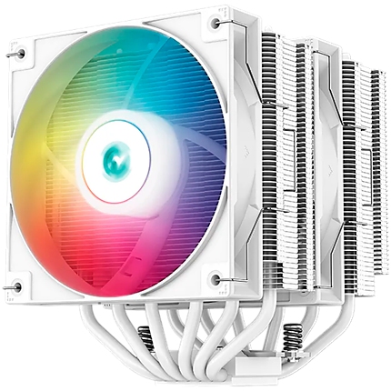 DeepCool AG620 WH ARGB, CPU Air Cooler, 2x120mm ARGB PWM Fan, TDP 260W, 6 Heatpipes, Intel LGA2066/2011-v3/2011/1700/1200/115x, AMD AM5/AM4,129Г—136Г—157 mm(LГ—WГ—H), Hydro Bearing, 2Y, R-AG620-WHANMN-G-2