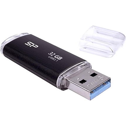 USB памет SILICON POWER Blaze B02, 32GB, USB 3.2 Gen 1, Черен