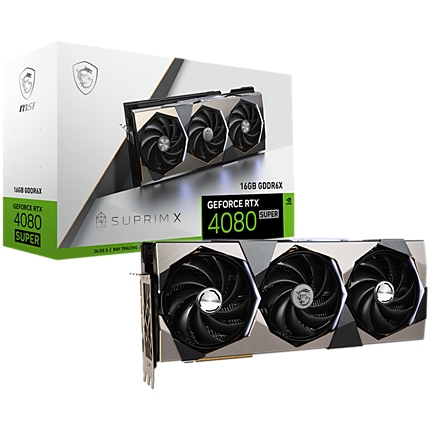 MSI Video Card Nvidia GeForce RTX 4080 SUPER 16G SUPRIM X, 16GB GDDR6X, 256bit, Boost: 2640 MHz, 10240 CUDA Cores, PCIe 4.0, 3x DP 1.4a, HDMI 2.1a, RAY TRACING, Triple Fan, 1x 16pin, 850W Recommended PSU, 3Y