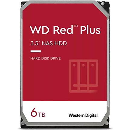 Хард диск WD Red Plus, 6TB NAS, 3.5", 256MB, 5400RPM, WD60EFPX