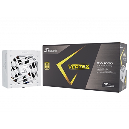 Захранващ блок SEASONIC VERTEX GX-1000 1000W White, 80+ Gold PCIe 5.0, Fully Modular