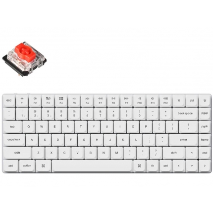 Геймърска механична клавиатура Keychron K3 Pro White QMK/VIA Gateron Low Profile Red Switch, RGB Backlight