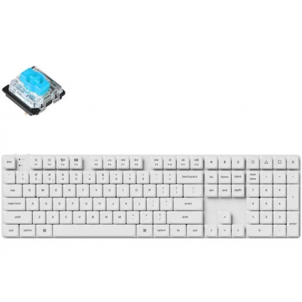 Геймърска механична клавиатура Keychron K5 Pro White QMK/VIA Full-Size Hot-Swappable Low-Profile Gateron Blue Switches RGB Backlight