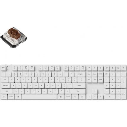 Геймърска механична клавиатура Keychron K5 Pro White QMK/VIA Full-Size Hot-Swappable Low-Profile Gateron Brown Switches RGB Backlight