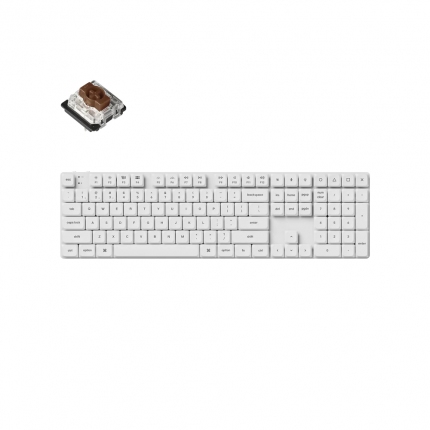 Геймърска механична клавиатура Keychron K5 Pro White QMK/VIA Full-Size Low-Profile Gateron Brown Switches RGB Backlight