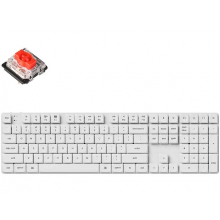 Геймърска механична клавиатура Keychron K5 Pro White QMK/VIA Full-Size Low-Profile Gateron Red Switches RGB Backlight