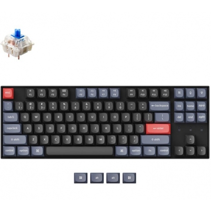 Геймърска механична клавиатура Keychron K8 Pro QMK/VIA TKL Gateron G Pro(Hot Swappable) Blue Switch RGB Backlight Plastic Frame