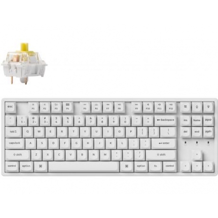 Геймърска механична клавиатура Keychron K8 Pro White QMK/VIA TKL K Pro(Hot Swappable) Banana Switch RGB Backlight Alluminium Frame