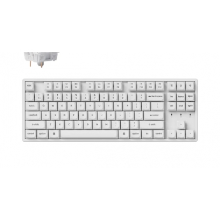 Геймърска механична клавиатура Keychron K8 Pro White QMK/VIA TKL K Pro(Hot Swappable) Brown Switch RGB Backlight Alluminium Frame