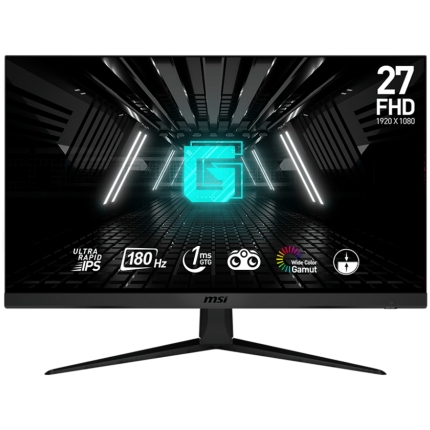 MSI G2712F Gaming Monitor, 27" 180Hz, FHD (1920x1080) 16:9, Ultra Rapid IPS Anti-glare, 1ms, 300nits, 1000:1, 178°/178°, Adaptive Sync, Adjustable Stand, 1x DP, 2x HDMI, 3Y Warranty