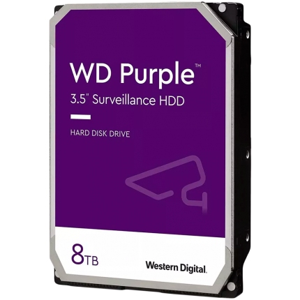 HDD Video Surveillance WD Purple 8TB CMR, 3.5'', 256MB, 5640 RPM, SATA, TBW: 180