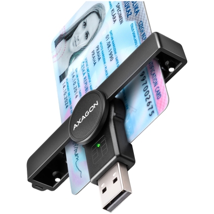 Axagon Foldable pocket USB-A contact Smart / ID card reader.