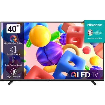 Hisense 40" A5KQ, Full HD 1920x1080, QLED, Quantum Dot , HDR, HLG, DTS HD, DTS Virtual X, Dolby Audio, Smart TV, WiFi, WiFi Direct, 2xHDMI, 2xUSB, LAN, CI+, DVB-T2/C/S2, Black