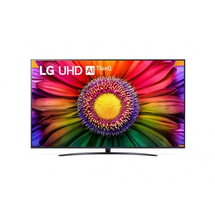 LG 75UR81003LJ, 75" 4K UltraHD TV 4K (3840 x 2160), DVB-T2/C/S2, webOS 23 Smart TV, ThinQ AI, a5 AI Processor 4K Gen6, WiFi, HDR10 pro, HLG, ALLM/HGiG, 4K Upscaling, AI Sound, Voice Controll, AirPlay, Quick Card, HDMI eARC, CI, LAN, USB, Bluetooth, Stand