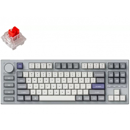 Геймърска Механична клавиатура Keychron Q3 Pro Silver TKL K Pro Red Switch RGB LED PBT