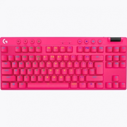 Геймърска механична клавиатура Logitech G Pro X TKL Lightspeed Tactile Switch, Magenta