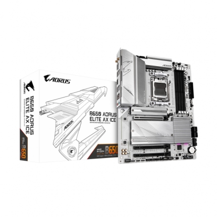 Дънна платка GIGABYTE B650 AORUS ELITE AX ICE, Socket AM5, WiFi 6E, DDR5