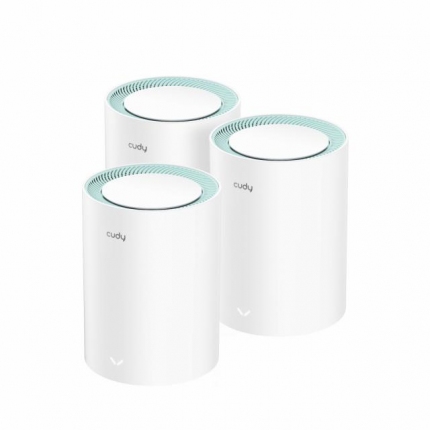 Безжична Mesh система Cudy M1300, 3-pack, AC1200 Dual Band, 2.4/5 GHz, 300 -  867 Mbps