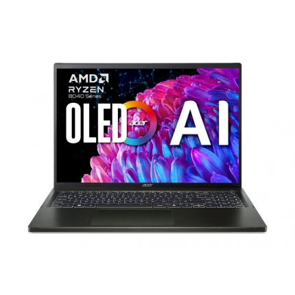 Acer Swift Edge SFE16-44-R72Z, AMD Ryzen 7 8840U with Personal AI(up to 5.1GHz, 16MB), 16" 3.2K OLED 120Hz, WQXGA+(3200x2000), 32GB LPDDR5, 1024GB PCIe NVMe SSD, AMD Radeon, Micro SD reader, QHD cam+mic, FPR, WiFi 6E, BT, KB Backlit, Win 11 Home, Black