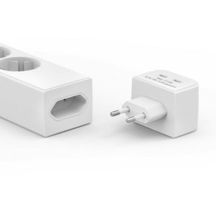 HAMA Разклонител 5 гнезда, 17 W, 2хUSB-C, превключвател, 1,4 м, бял