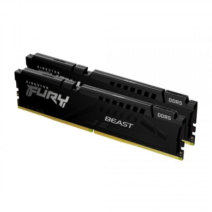 Памет Kingston FURY Beast Black 32GB(2x16GB) DDR5 6400MHz CL32 KF564C32BBK2-32 - XMP