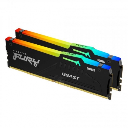 Памет Kingston FURY Beast Black RGB 32GB (2x16GB) DDR5 6000MHz CL30 KF560C30BBEAK2-32 - AMD Expo