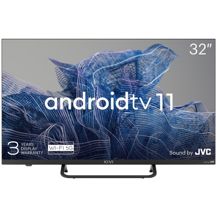 32', FHD, Android TV 11, Black, 1920x1080, 60 Hz, Sound by JVC, 2x8W, 27 kWh/1000h , BT5.1, HDMI ports 3, 24 months