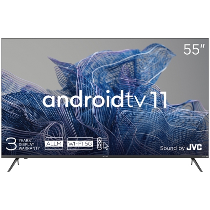 55', UHD, Android TV 11, Black, 3840x2160, 60 Hz, Sound by JVC, 2x12W, 83 kWh/1000h , BT5.1, HDMI ports 4, 24 months