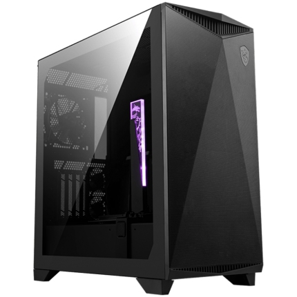 MSI MPG GUNGNIR 300P AIRFLOW, Mid-Tower, E-ATX/ATX/M-ATX/ITX, 2x USB 3.2 Gen 1 Type-A, 1x USB 3.2 Gen 2x2 Type-C, 1x Audio/1x Mic, ARGB Hub, 4x 120mm ARGB Fans, 1mm Perforated Front Panel, 3mm Tempered Glass