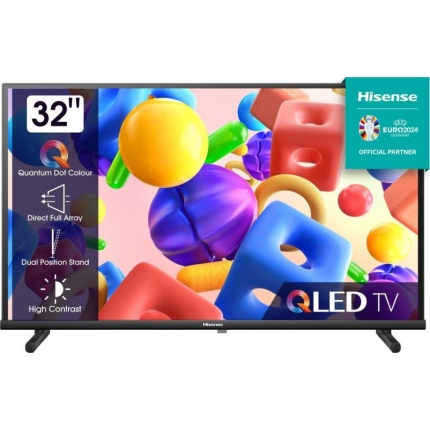 Hisense 32" A5KQ, Full HD 1920x1080, QLED, Quantum Dot, HDR, HLG, DTS HD, DTS Virtual X, Dolby Audio, Smart TV, WiFi, WiFi Direct, 2xHDMI, 2xUSB, LAN, CI+, DVB-T2/C/S2, Black