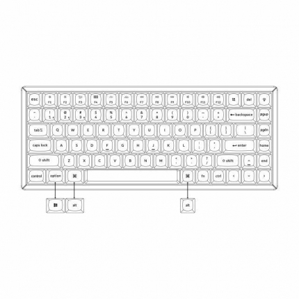 Геймърска механична клавиатура Keychron K2 Pro White QMK/VIA Hot-Swappable K Pro Banana Switch, RGB Backlight Plastic Frame