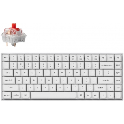 Геймърска механична клавиатура Keychron K2 Pro White QMK/VIA Hot-Swappable K Pro Red Switch, RGB Backlight Plastic Frame