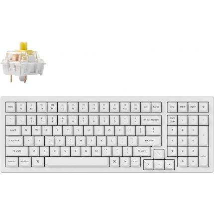 Геймърска Механична клавиатура Keychron K4 Pro White Hot-Swappable Full-Size K Pro Banana Switch White LED